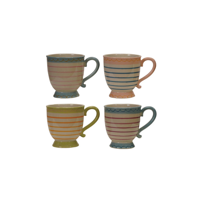 Striped Footed Mug