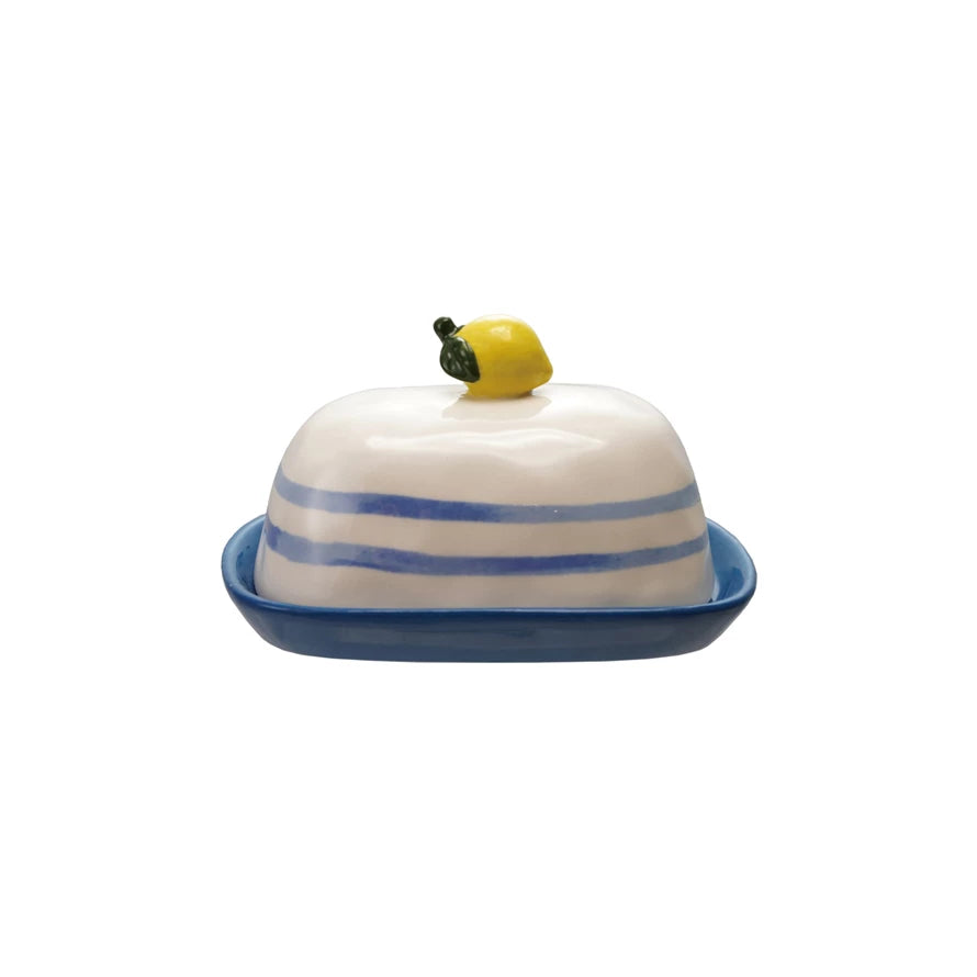 Lemon & Stripes Butter Dish