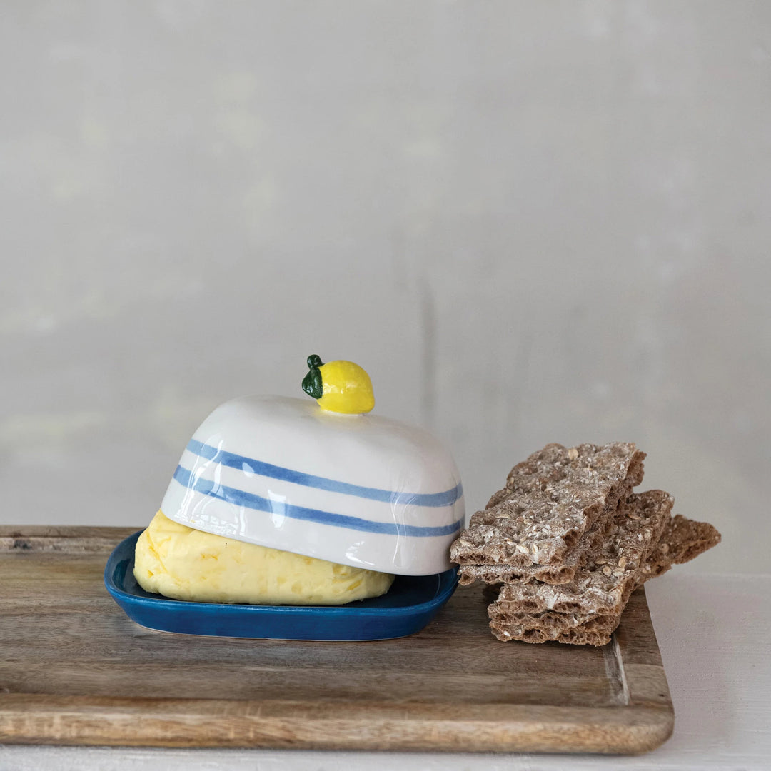 Lemon & Stripes Butter Dish