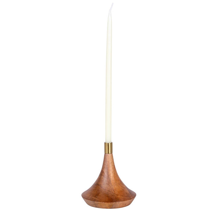 Wood and Metal Taper Candle Holder
