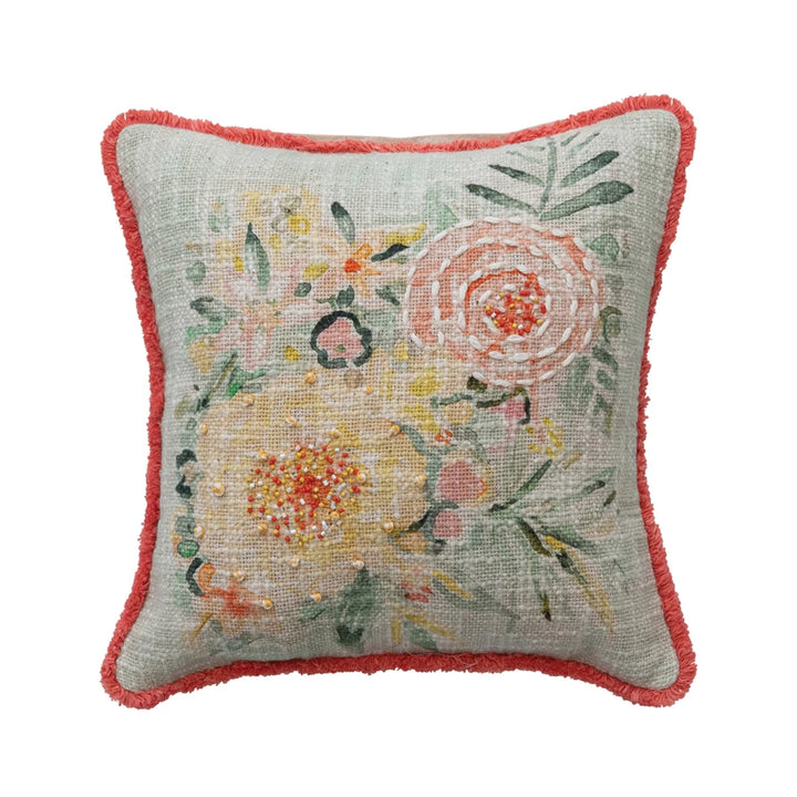 Floral Cotton Pillow