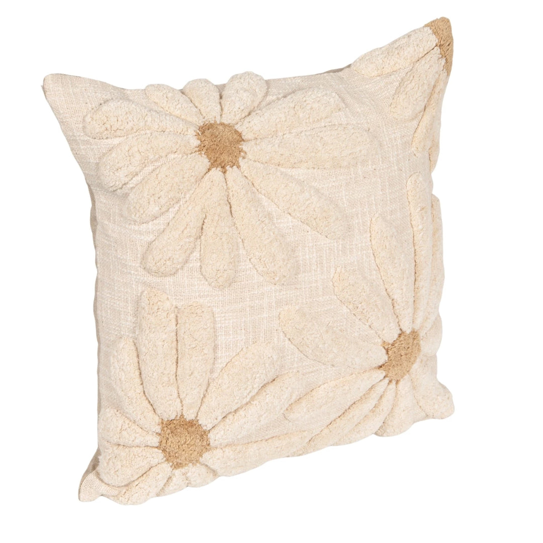 Tufted Flowers Pillow