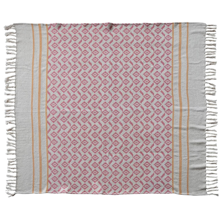 Pink Jacquard Throw