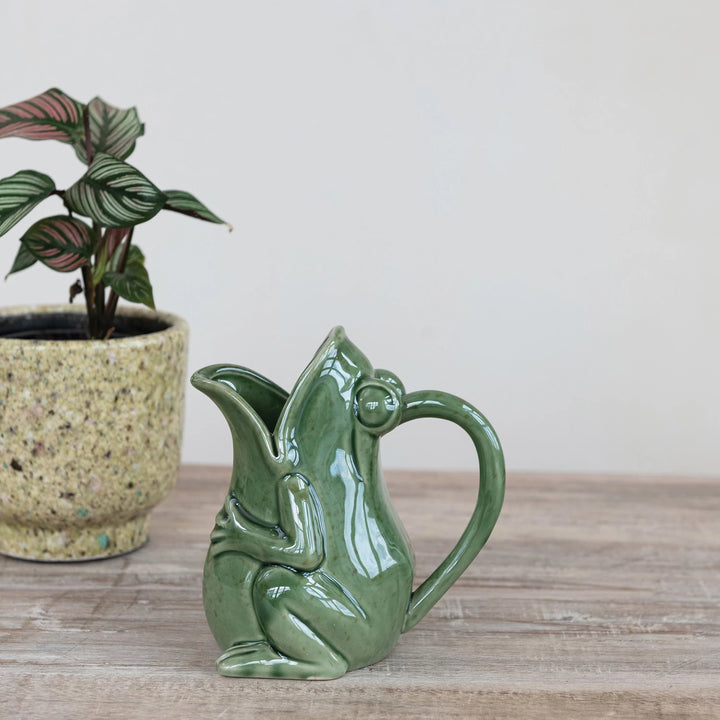 Stoneware Frog Pitcher