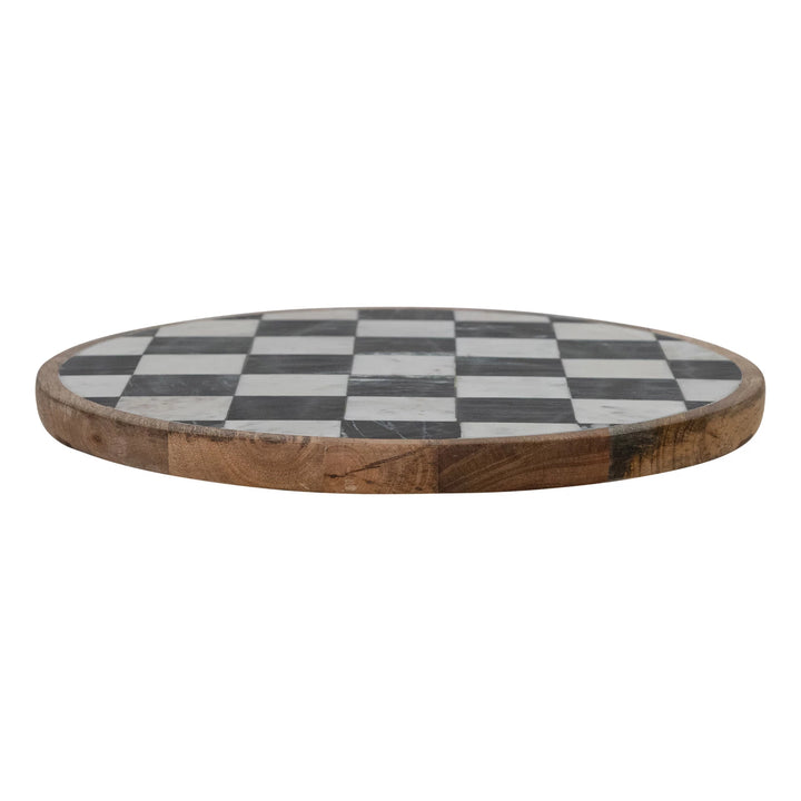 Marble Check Lazy Susan