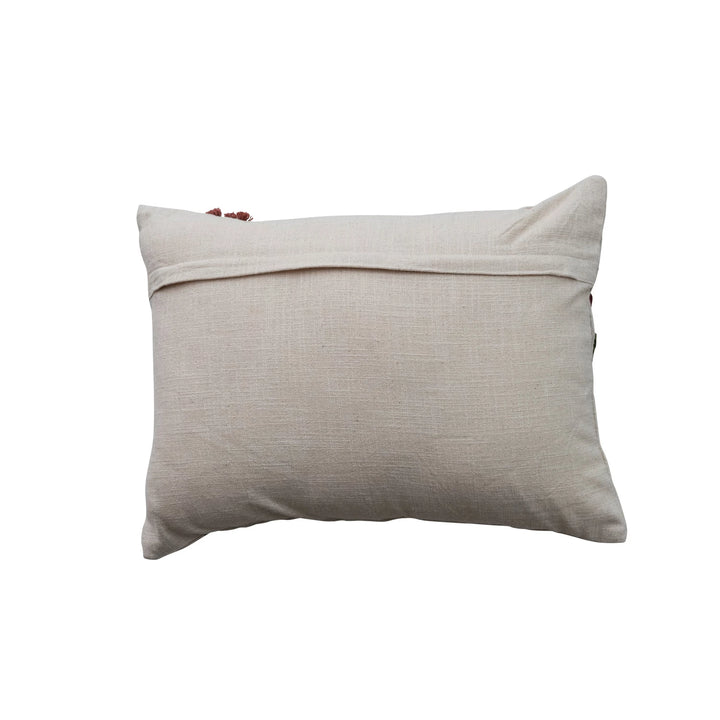 Flowers Embroidered Pillow