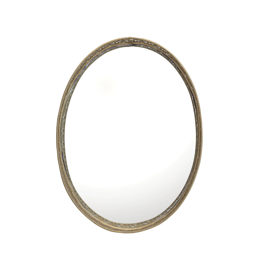 Metal Filagree Tray w/ Mirror