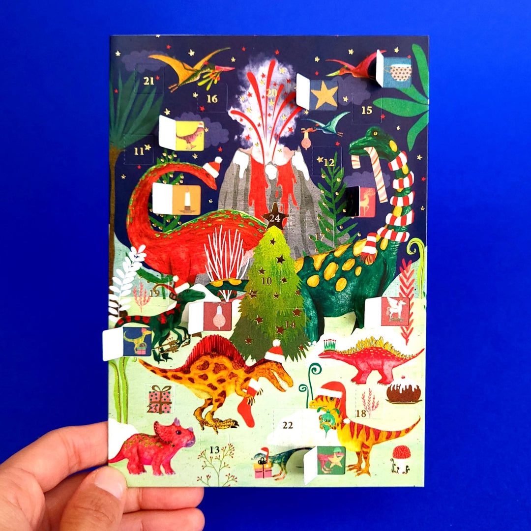 Dinosaur Christmas Advent Calendar Greeting Card - Merry PigletsRoger La Borde