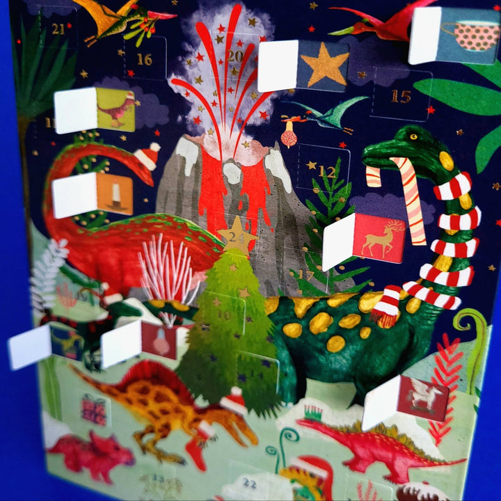 Dinosaur Christmas Advent Calendar Greeting Card - Merry PigletsRoger La Borde