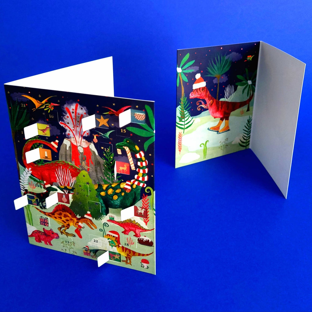 Dinosaur Christmas Advent Calendar Greeting Card - Merry PigletsRoger La Borde