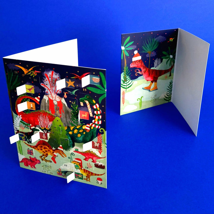 Dinosaur Christmas Advent Calendar Greeting Card - Merry PigletsRoger La Borde