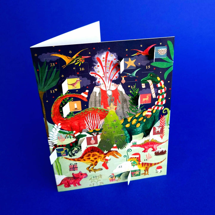 Dinosaur Christmas Advent Calendar Greeting Card - Merry PigletsRoger La Borde