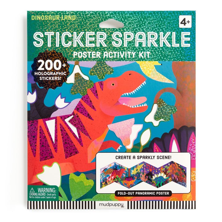 Dinosaur Land Sticker Sparkle Poster Activity Kit - Merry PigletsMerry Piglets