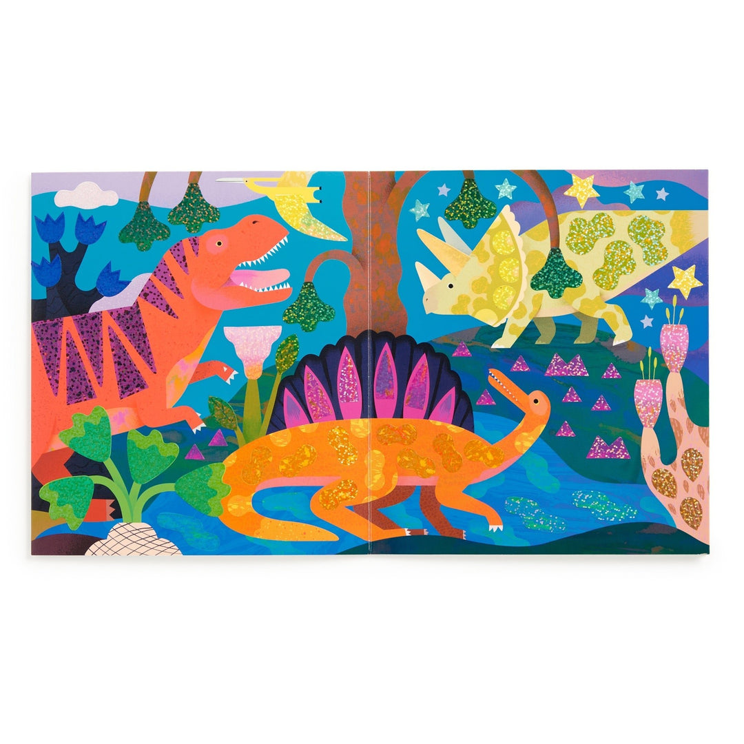 Dinosaur Land Sticker Sparkle Poster Activity Kit - Merry PigletsMerry Piglets