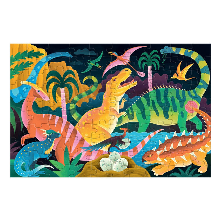 Dinosaur Park 100 Piece Glow in the Dark Puzzle - Merry PigletsMudpuppy