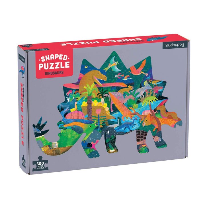 Dinosaurs 300 Piece Shaped Scene Puzzle - Merry PigletsMudpuppy