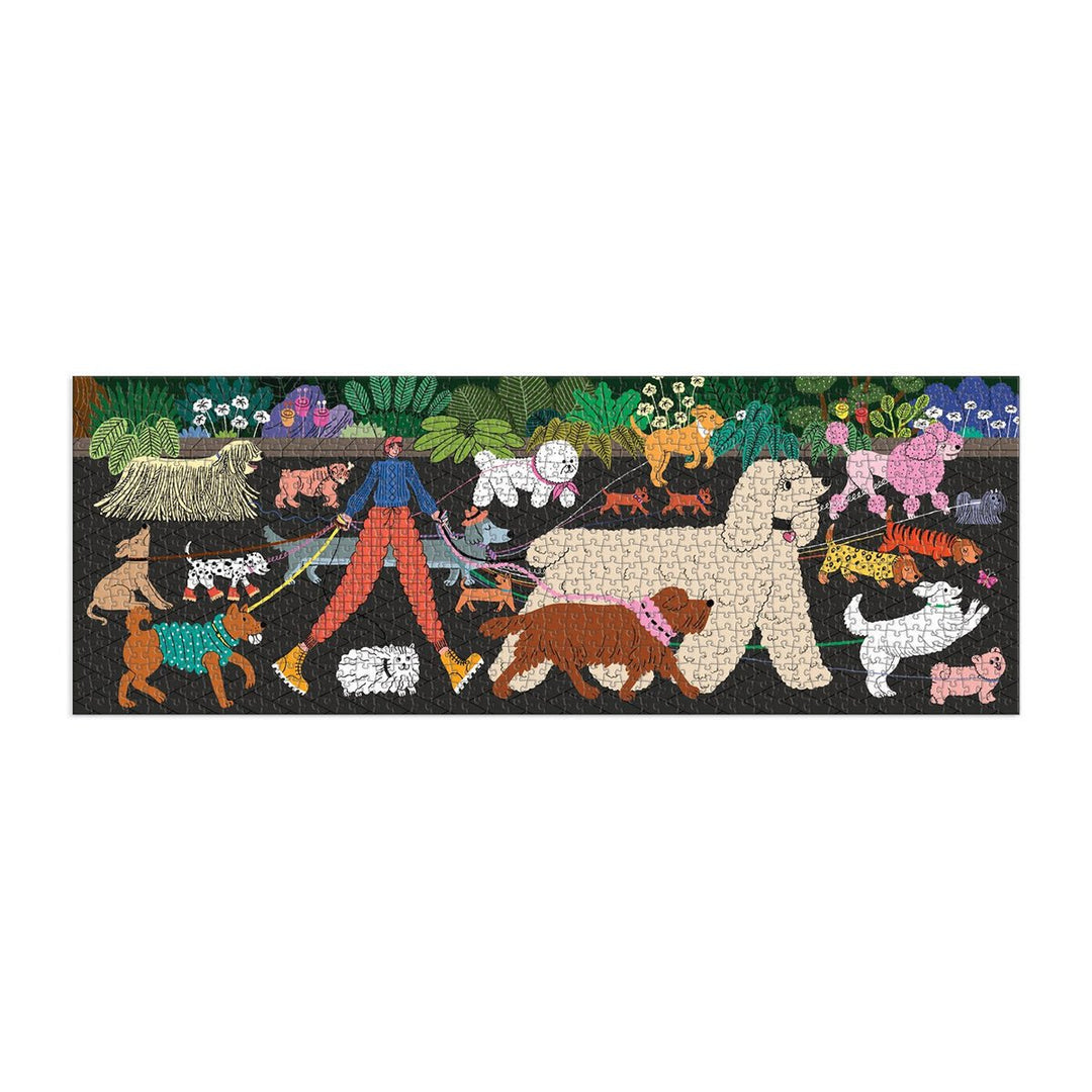 Dog Walk 1000 Piece Panoramic Puzzle - Merry PigletsGalison
