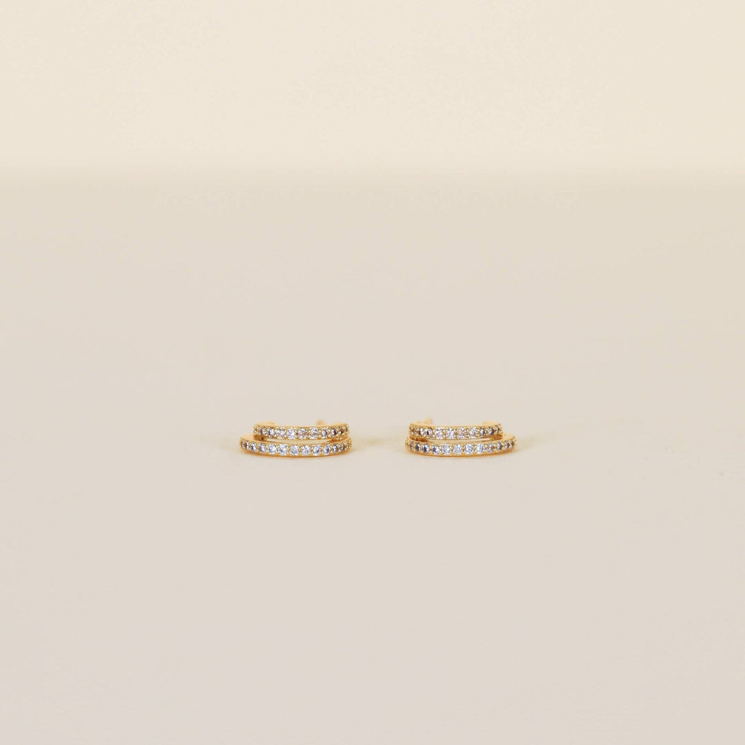 Double Champagne Gold Hoop Earrings - Merry PigletsJaxKelly