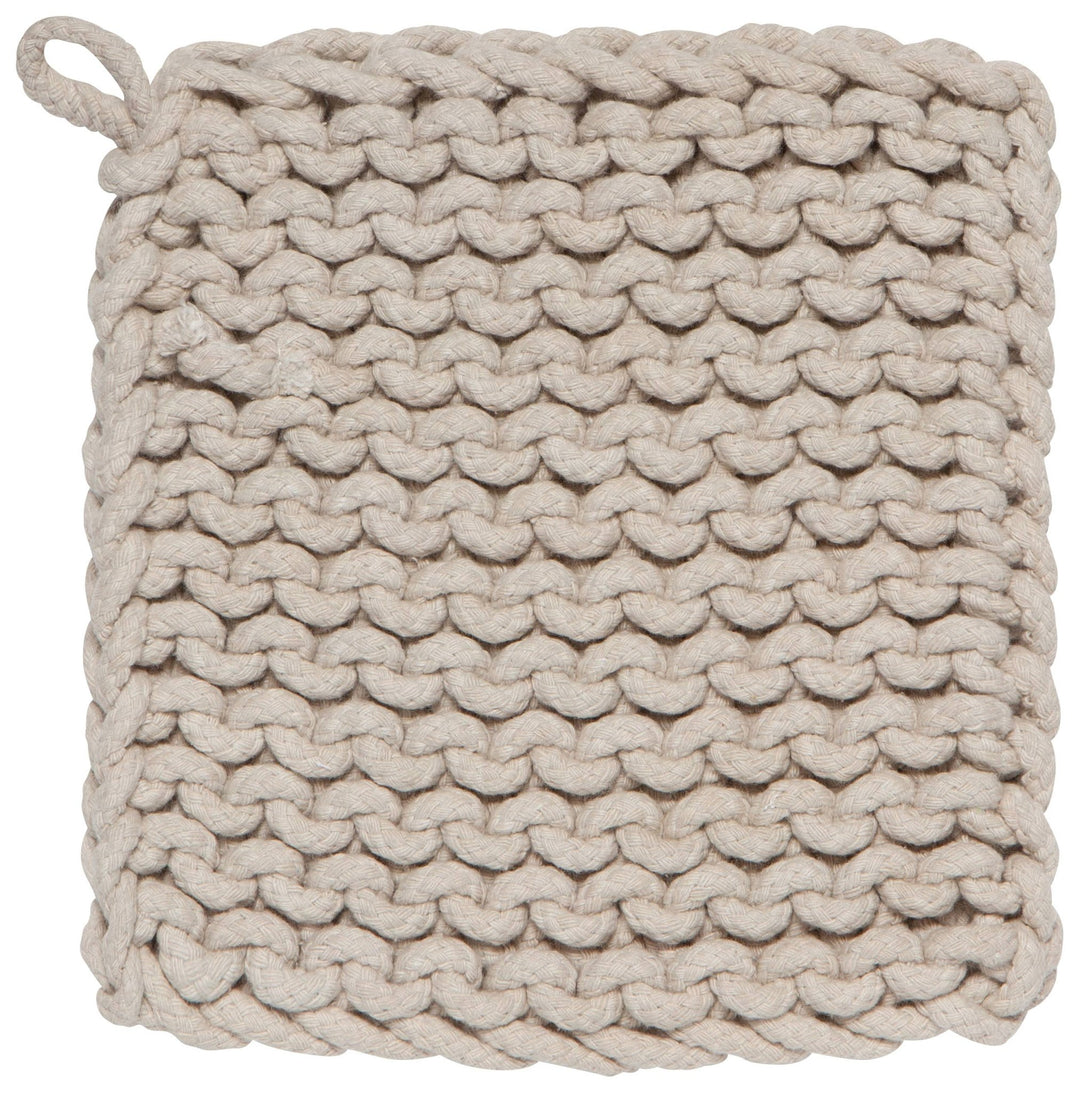Dove Gray Knit Potholder - Merry PigletsDanica Heirloom