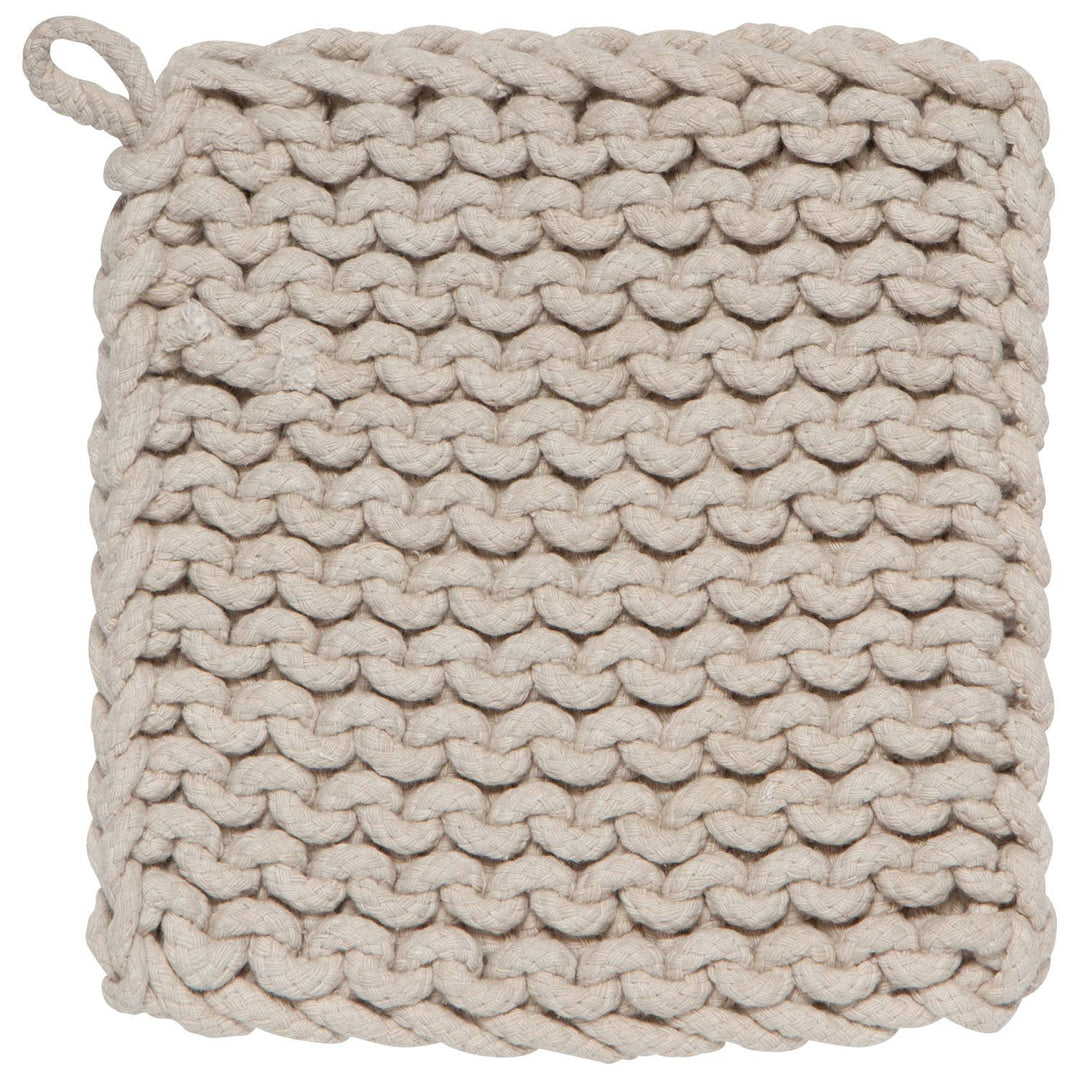 Dove Gray Knit Potholder - Merry PigletsDanica Heirloom