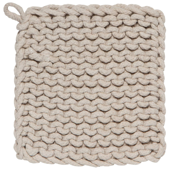 Dove Gray Knit Potholder - Merry PigletsDanica Heirloom