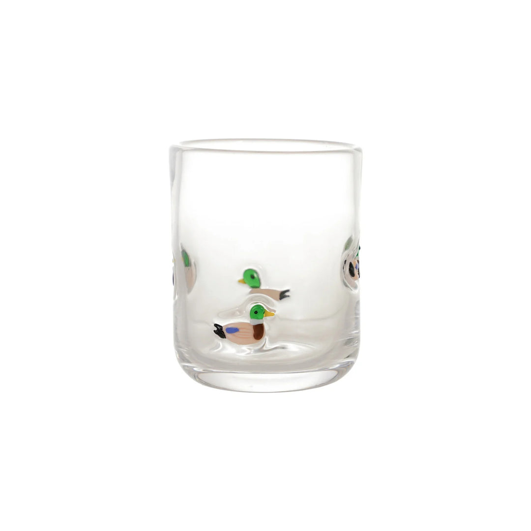Hand-Blown Mallard Duck Drinking Glass