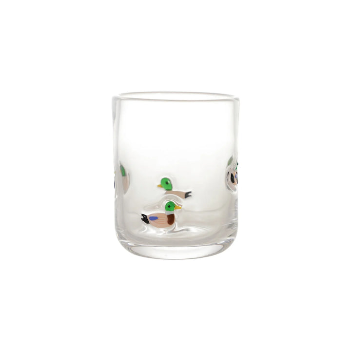 Hand-Blown Mallard Duck Drinking Glass