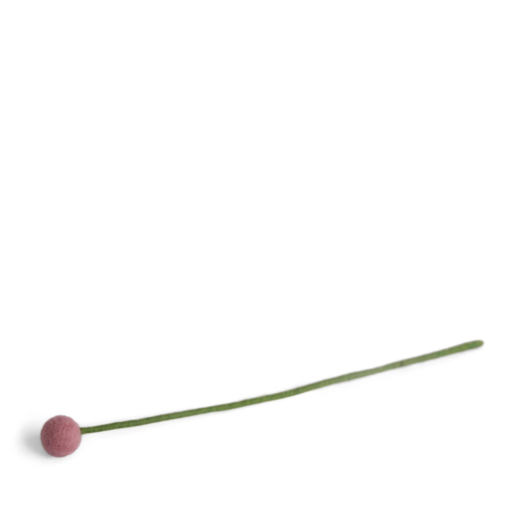 Dusty Pink Wool Pom Flower Small - Merry PigletsGry and Sif