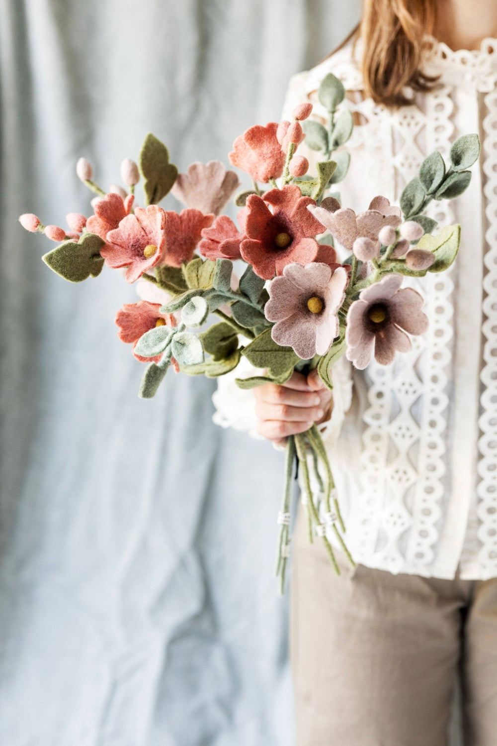 Dusty Red Wool Hollyhock - Merry PigletsGry and Sif