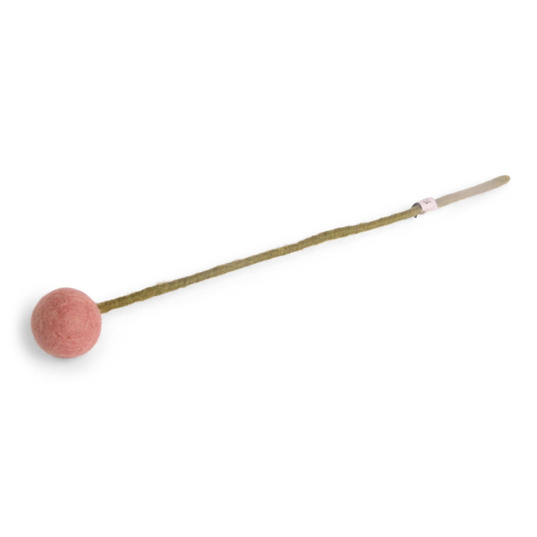 Dusty Red Wool Pom Flower Large - Merry PigletsGry and Sif