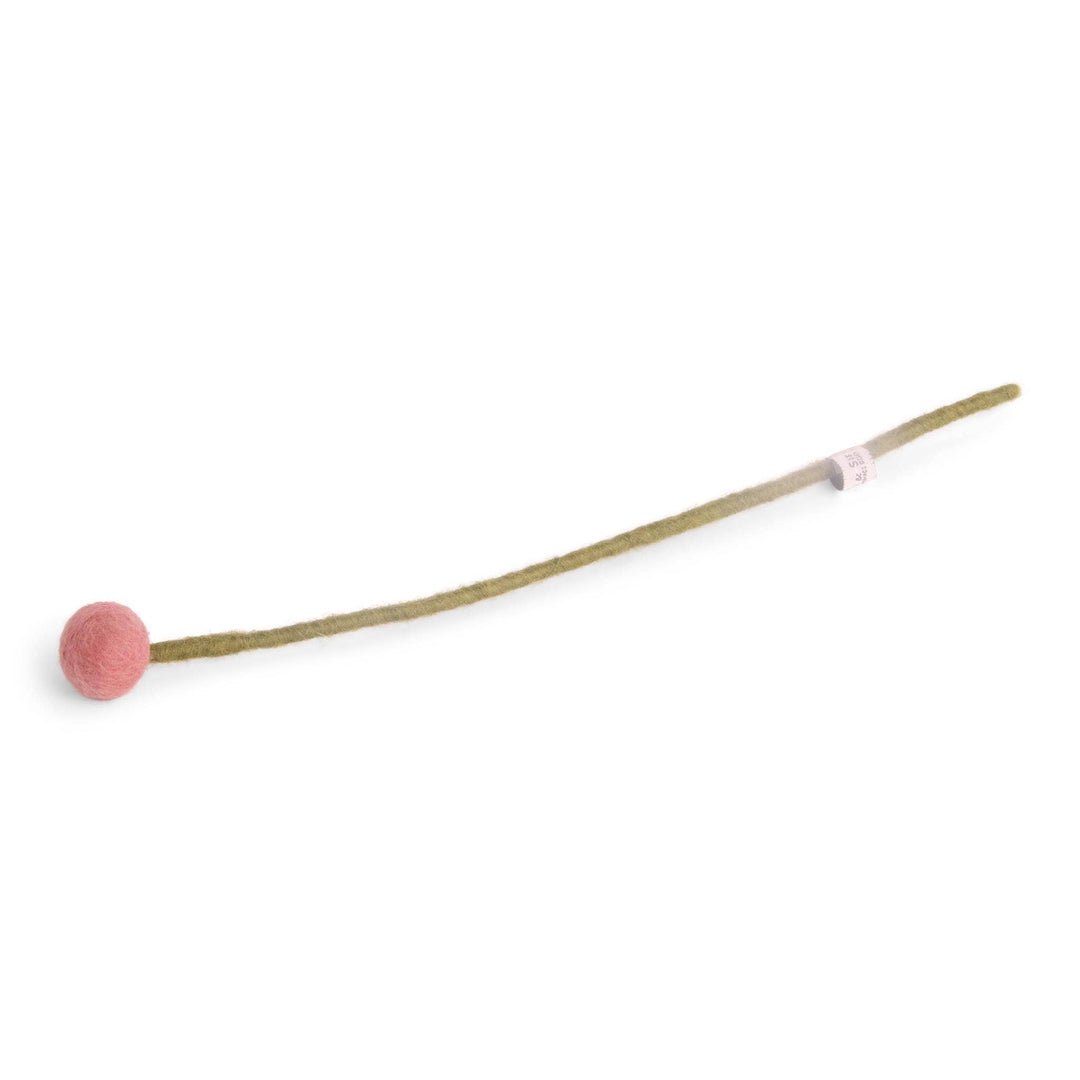 Dusty Red Wool Pom Flower Small - Merry PigletsGry and Sif