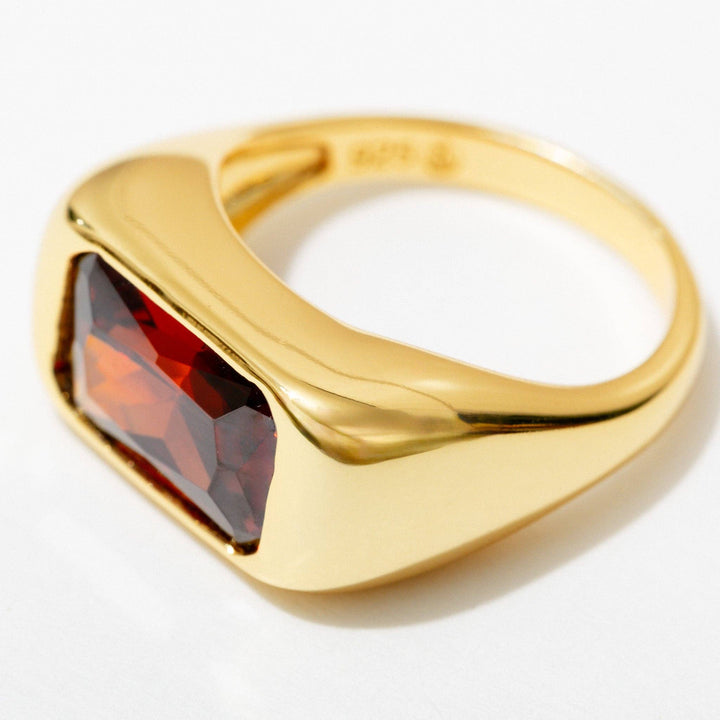 Chunky Red Bezel Ring