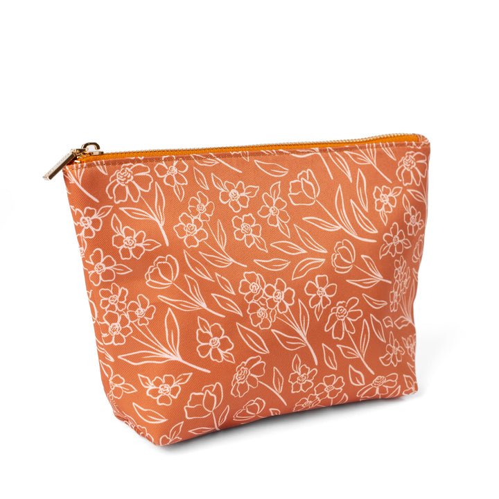 Terracotta Floral Carry-All Pouch