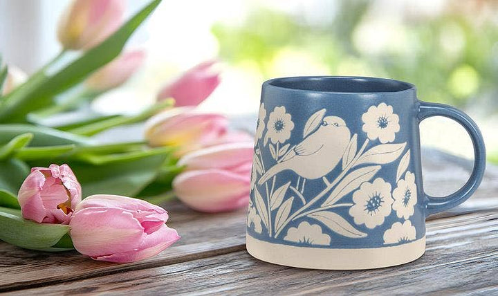Leaves & Birds Blue Mug