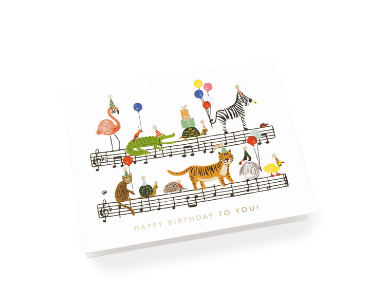 Happy Birthday Song Greeting Card - Merry Piglets