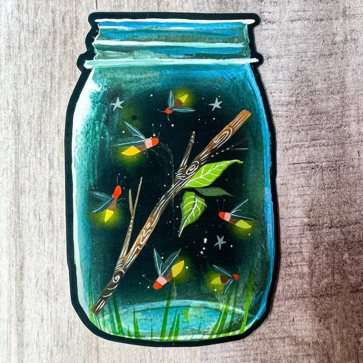 Holographic Firefly Jar Sticker