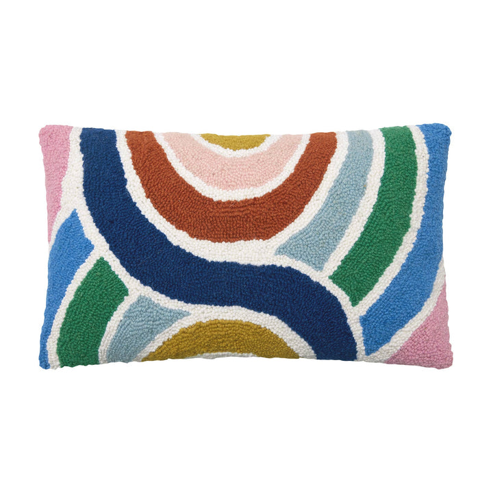 Color Waves Lumbar Wool Pillow