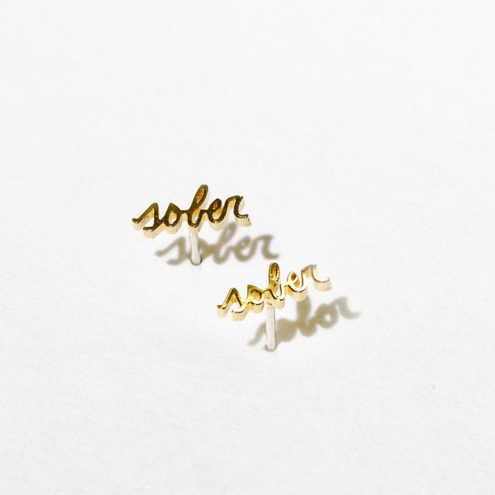 Sober Script Earrings