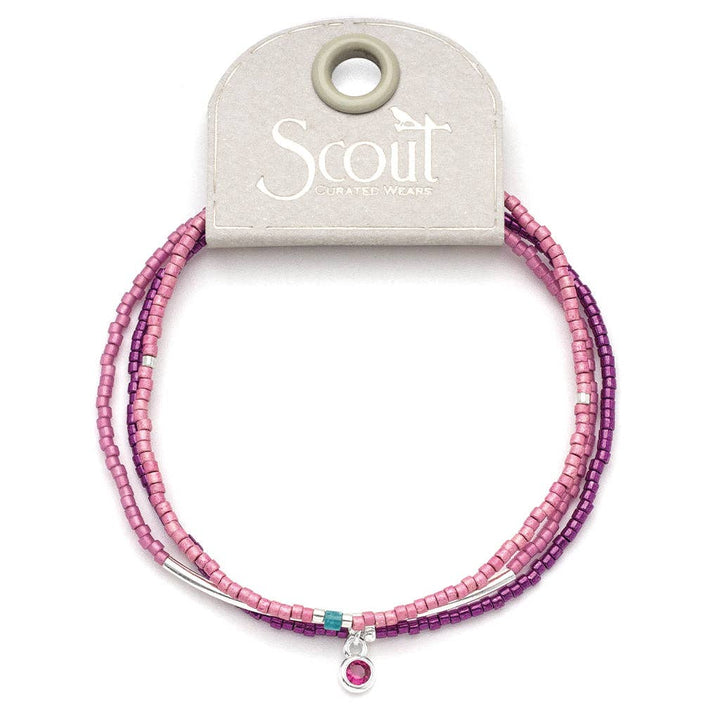 Bracelet Trio - Fuchsia/Silver