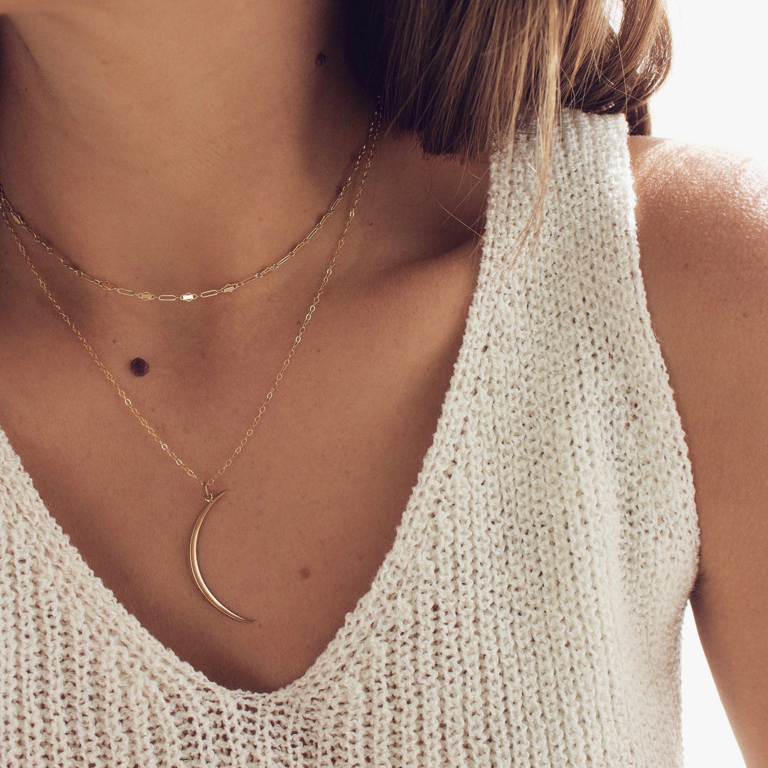 Gold Crescent Necklace
