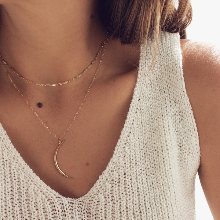 Gold Crescent Necklace