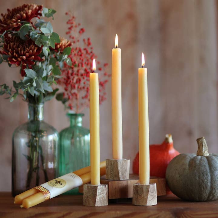 Eggplant Beeswax Taper Candles - Merry Piglets