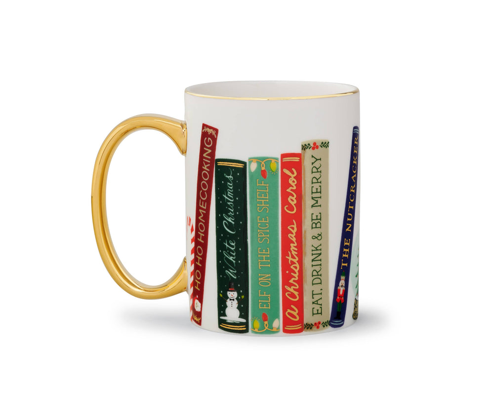 Festive Book Club Porcelain Mug - Merry Piglets