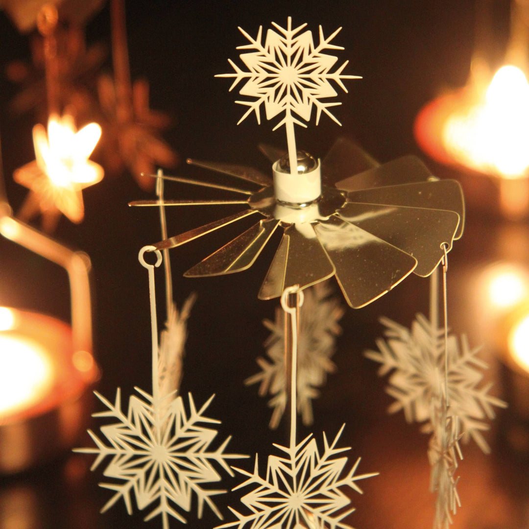 White Snowflake Rotary Candleholder