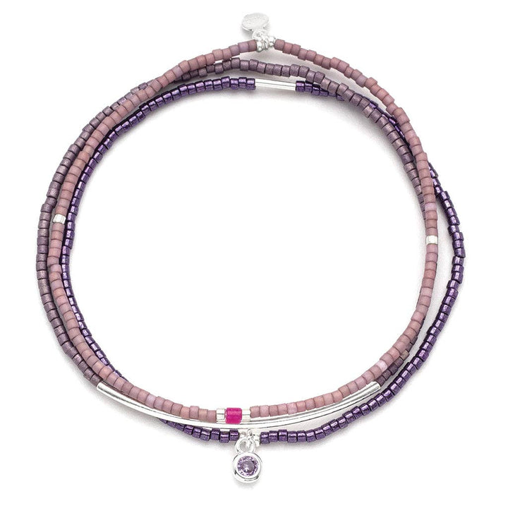 Bracelet Trio - Purple/Silver