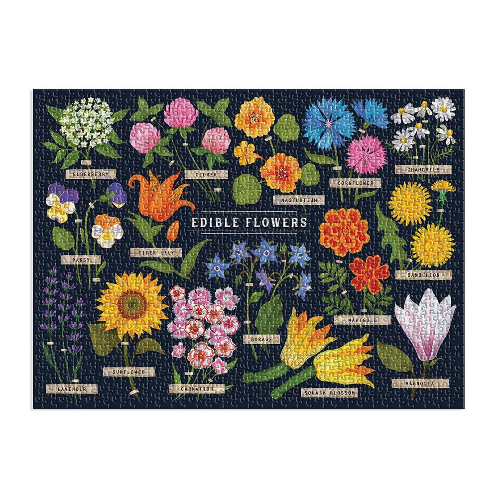 Edible Flowers 1000 Piece Puzzle - Merry PigletsGalison