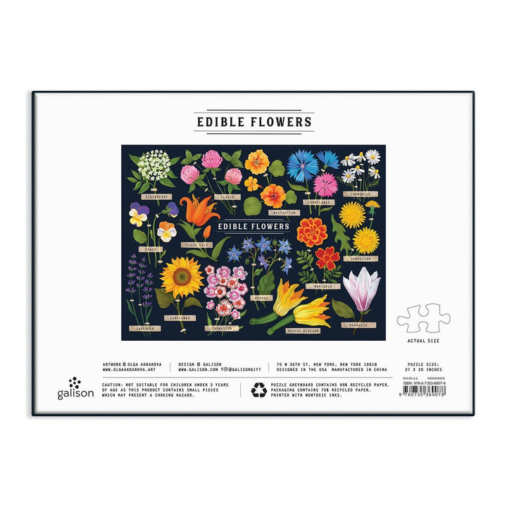 Edible Flowers 1000 Piece Puzzle - Merry PigletsGalison