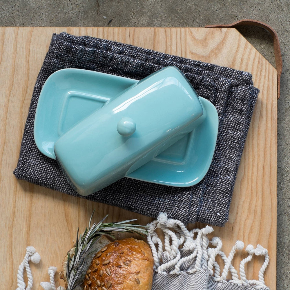 Eggshell Blue Butter Dish - Merry PigletsNow Designs by Danica