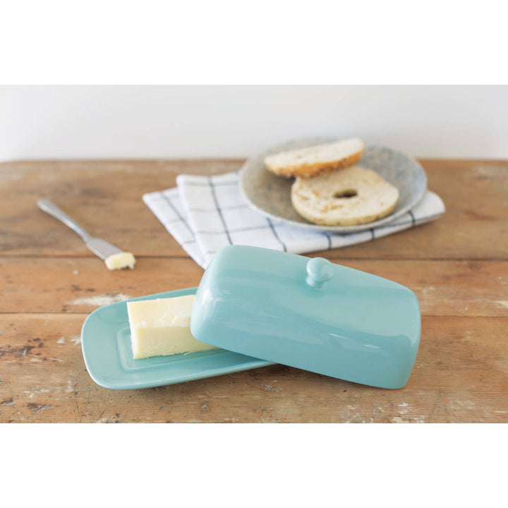 Eggshell Blue Butter Dish - Merry PigletsNow Designs by Danica