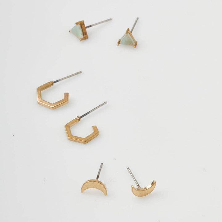 Ella Stud Trio - Gold - Merry PigletsScout Curated Wears